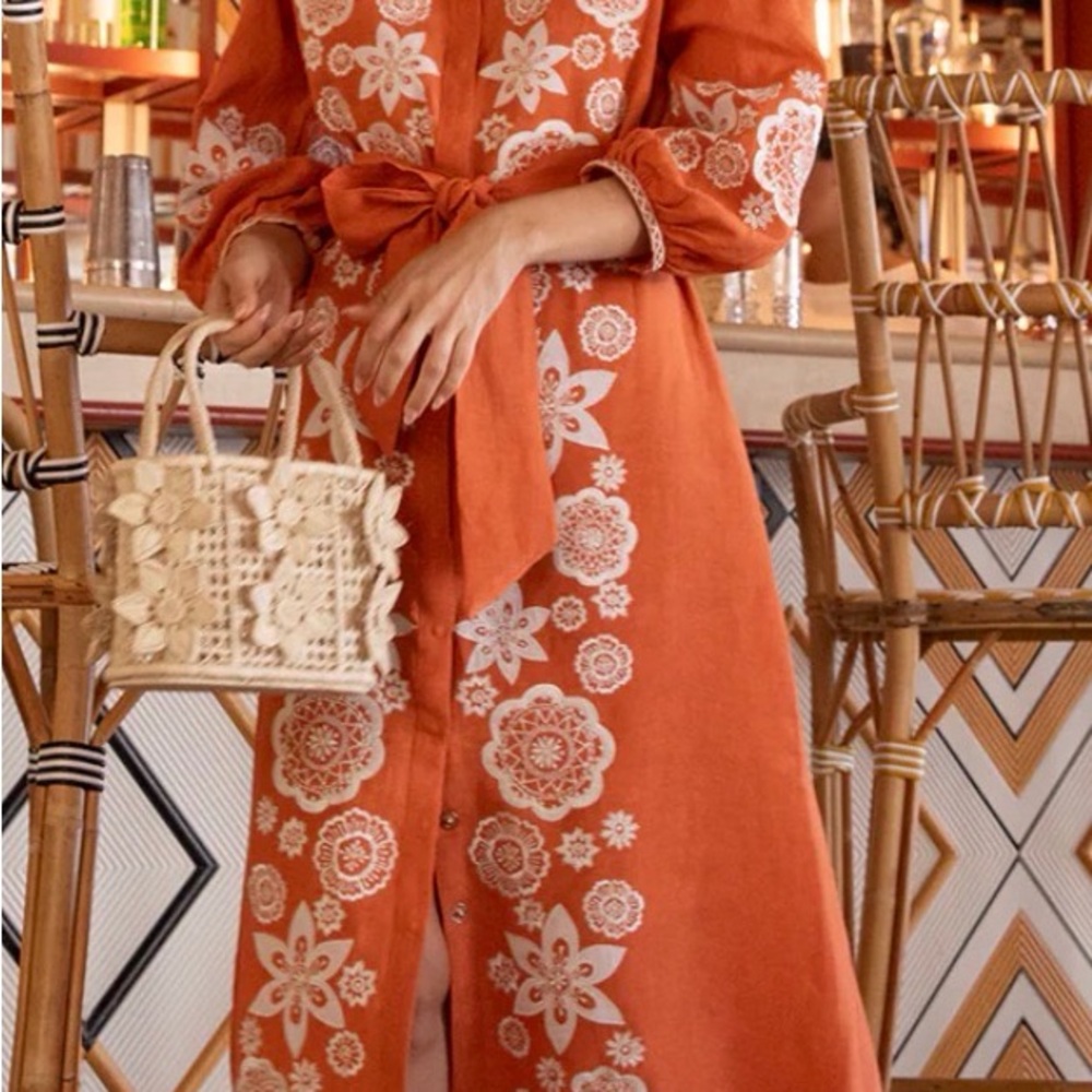 Asha - Orange Paloma  Maxi Dress - S